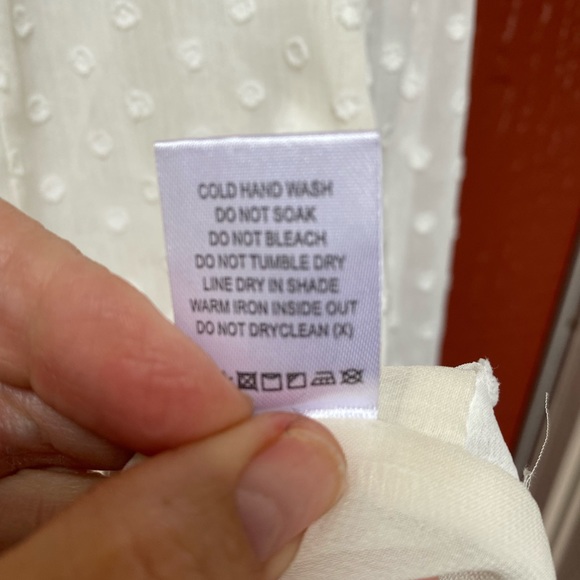 Lovers + Friends White Dotted Long Sleeve Flouncy Top Size M 🌿A6 - Picture 4 of 10